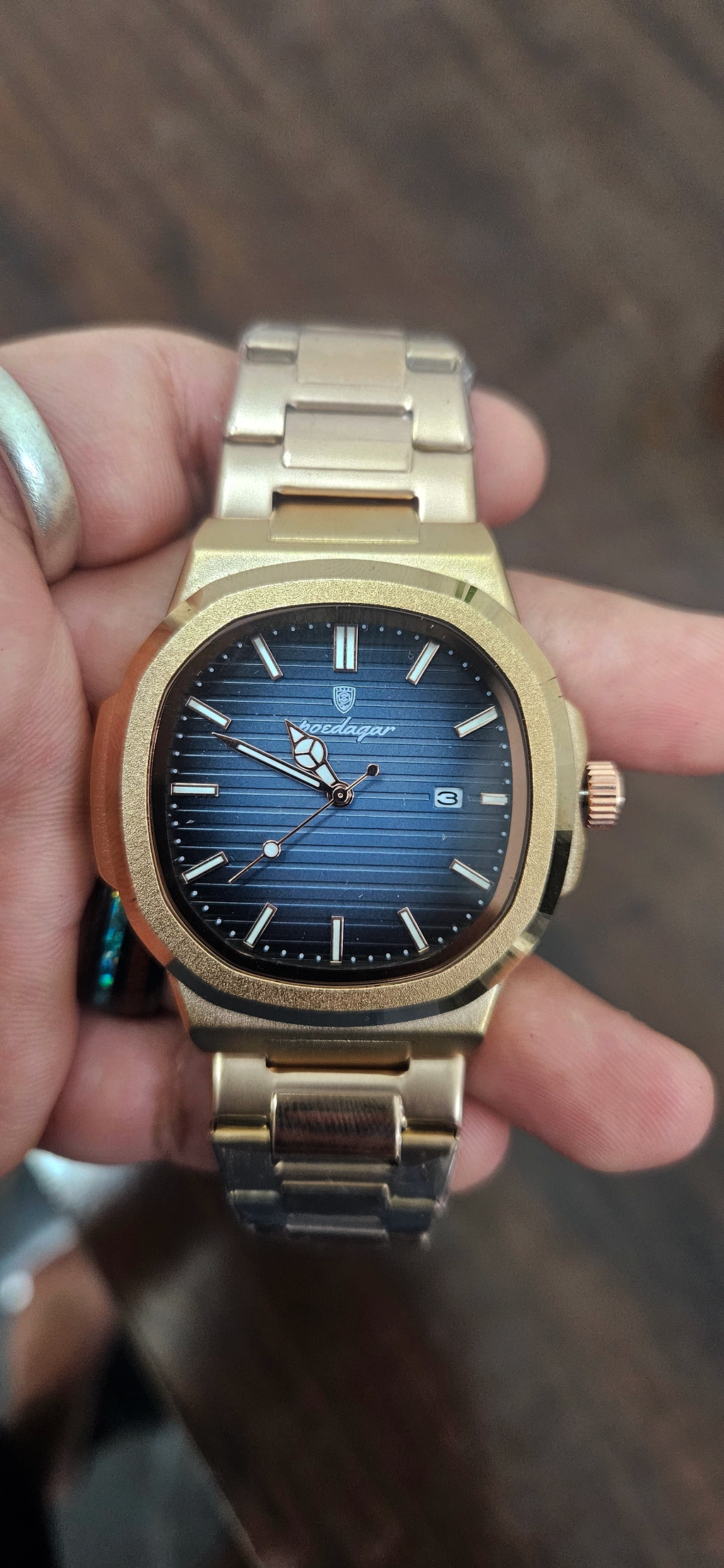 Nautilus Black-Blue Rose Gold Watch