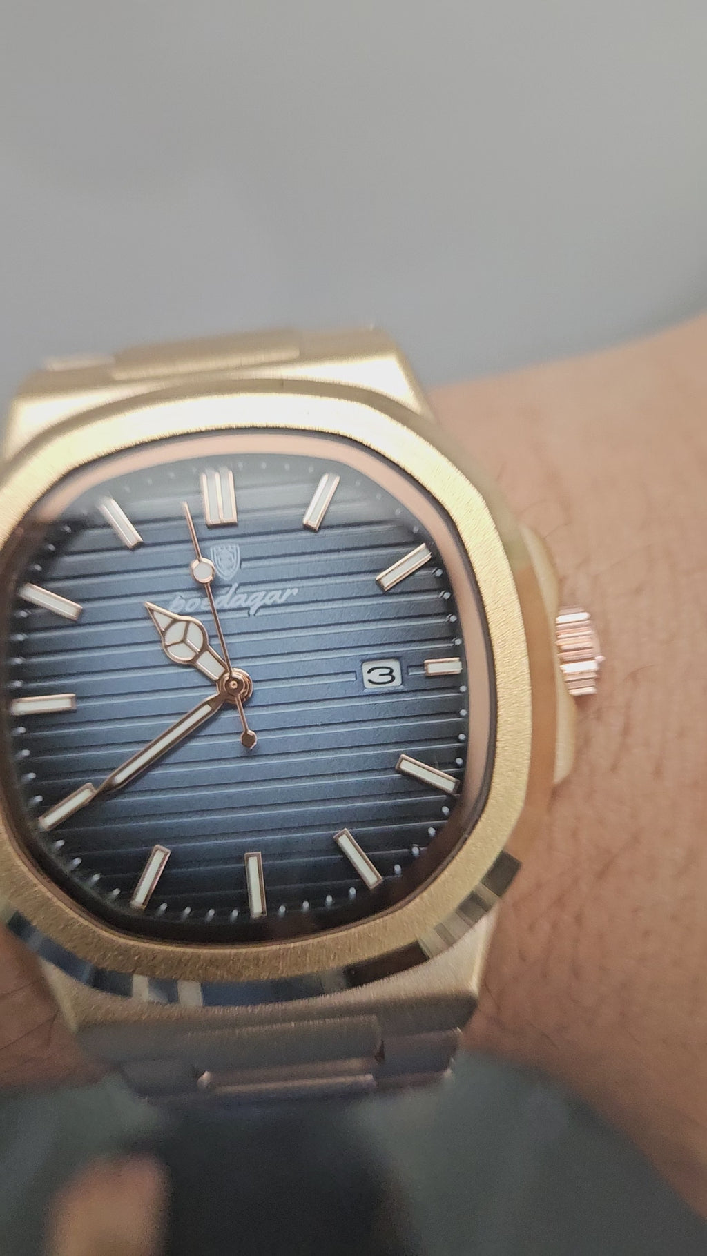 Nautilus Black-Blue Rose Gold Watch